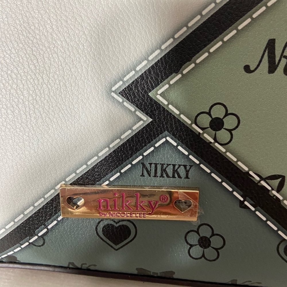 Nicole Lee White and Green Mini Bag